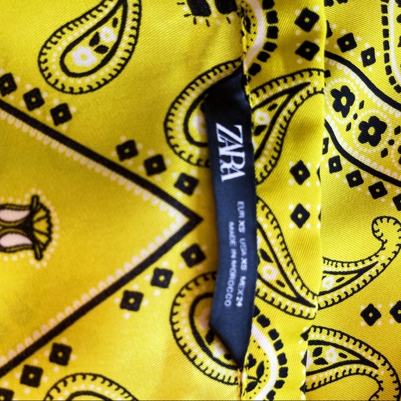 🤩Editors Pick🤩 Zara Yellow/Black Paisley Blouse - Picture 9 of 9